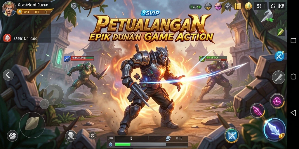 Gambaran aksi mendebarkan dalam gameplay 8SVIP.