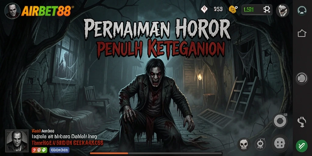 Screenshot utama dari AIRBET88 menampilkan suasana gameplay horor yang mencekam.
