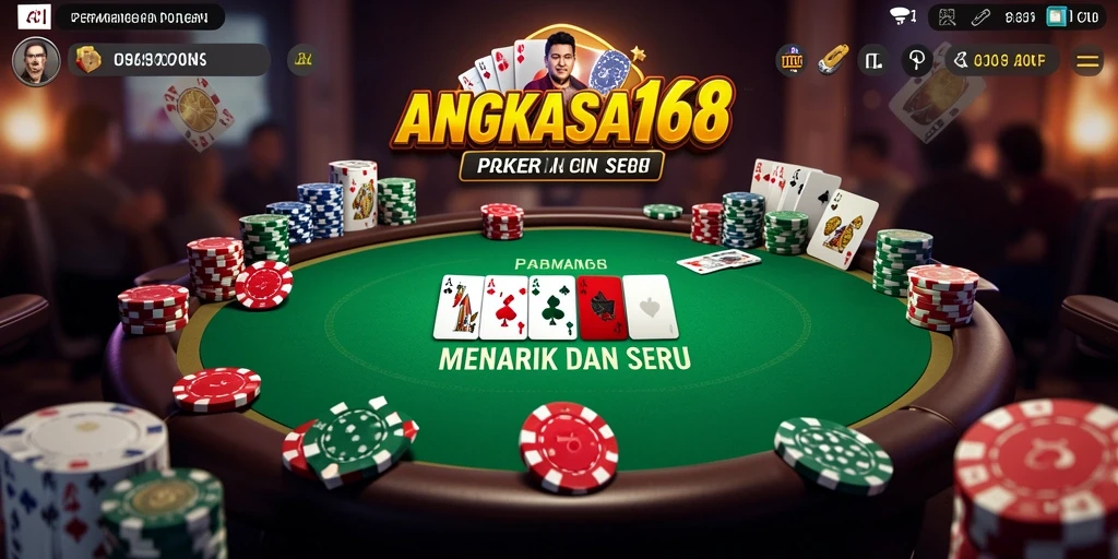 Tampilan gameplay poker ANGKASA168 yang mengasyikkan dan kompetitif.