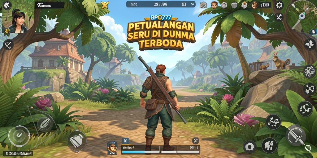 Tangkapan layar gameplay BPO777 yang memperlihatkan keindahan dunia terbuka.