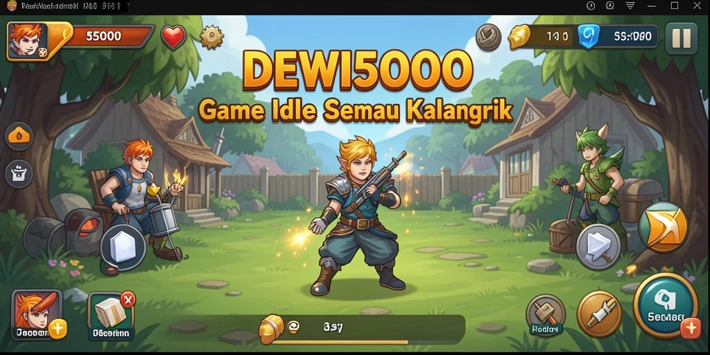 Tampilan gameplay DEWI5000 dengan karakter yang bergerak otomatis.