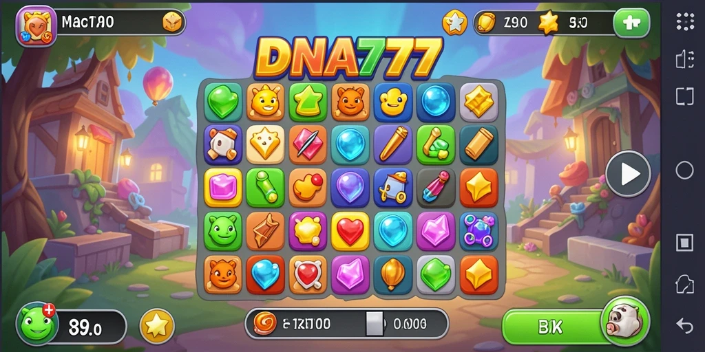Gameplay seru DNA777 dalam aksinya, dengan elemen Match-3 yang menantang.