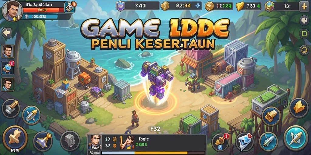 Tampilan utama gameplay F32 yang penuh aksi dan strategi Idle.