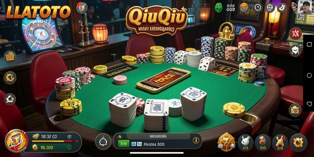 Screenshot LATOTO menunjukkan gameplay QiuQiu yang seru dan interaktif.