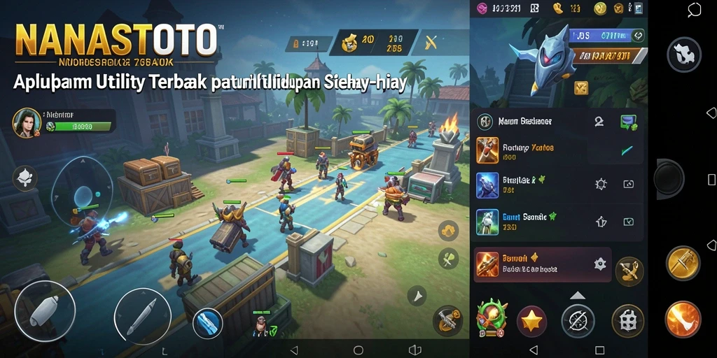 Tampilan aplikasi NANASTOTO dengan berbagai fitur Utility.