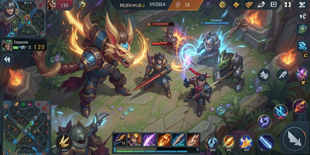 Tampilan menarik gameplay MOBA yang seru.
