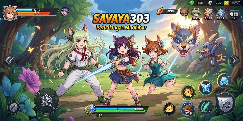 Screenshot gameplay SAVAYA303 menampilkan aksi karakter Anime yang dramatis.