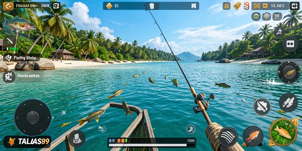 Tampilan gameplay TALAS89 yang mengasyikkan dalam suasana Fishing.