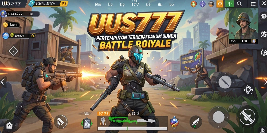 Tampilan gameplay seru dalam UUS777, pertempuran epik di arena Battle Royale.